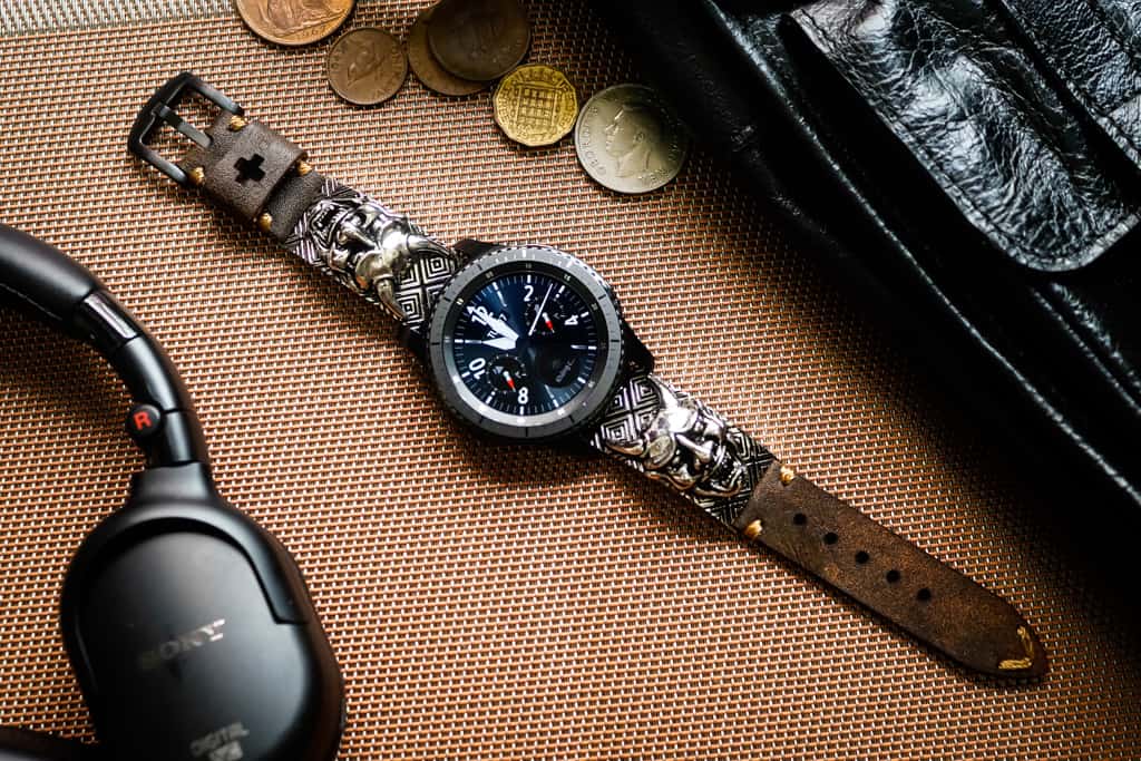 Hanya Silver Plated Pendants Cuff Strap for Samsung Galaxy Watch